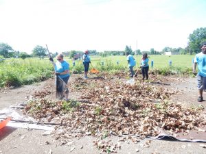 A park cleanup effort with Metro Community Development.